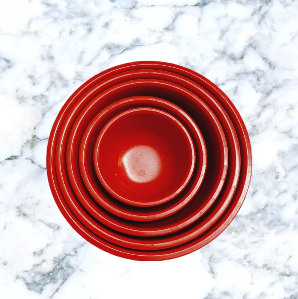 🍒4 for $20🍒 LA CLARE Red Measuring Cups 5-Piece Nesting Plastic Bowls